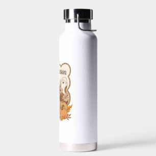 Pumpkin-highland Cow Ghost Halloween Water Bottle