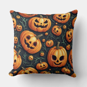  pumpkin horror throw pillow