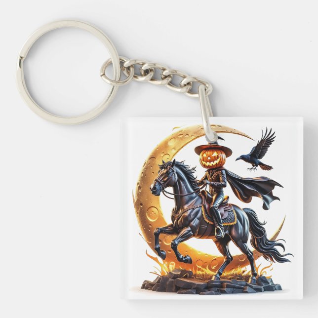 Pumpkin Horseman Keychain (Front)