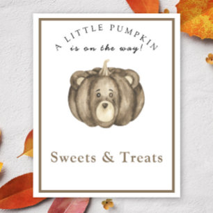 Pumpkin how bear Sweets and treats baby shower Poster