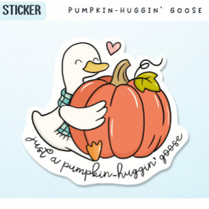 Pumpkin-Huggin’ Goose with Fall Heart and Cozy