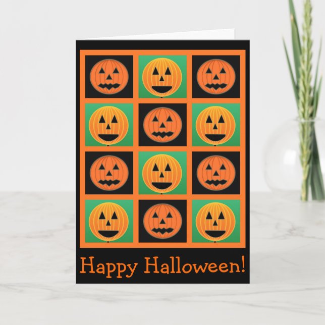 Pumpkin illustration Halloween card (Front)