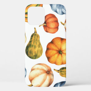 Pumpkin Illustration: Seamless Watercolor Pattern iPhone 12 Case