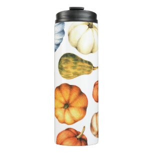 Pumpkin Illustration: Seamless Watercolor Pattern Thermal Tumbler