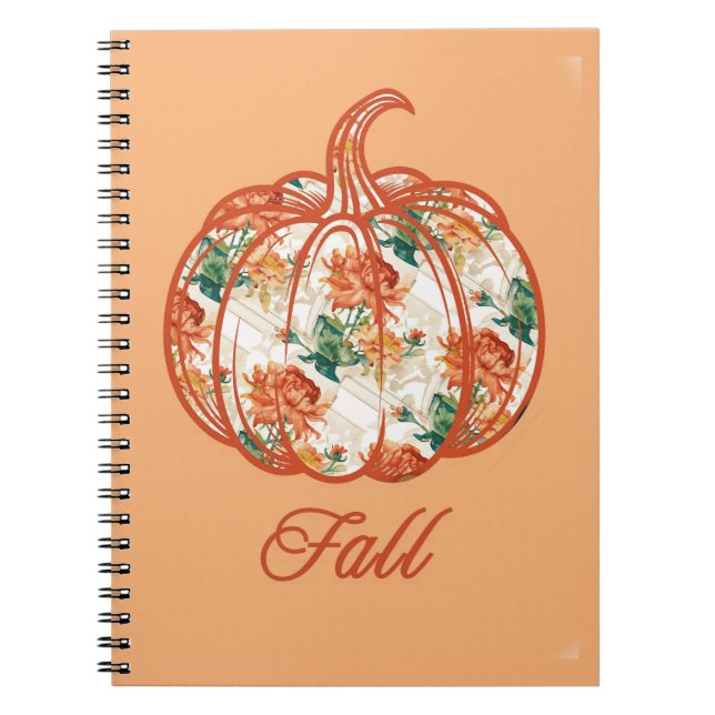 Pumpkin in a Chrysanthemum Pattern Notebook (Front)
