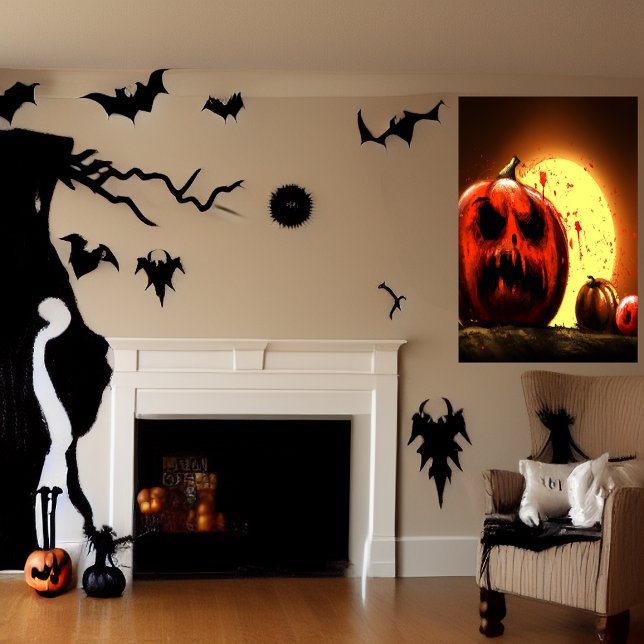 Pumpkin in the moonlight | AI Art  Poster (Creator Uploaded)