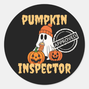 Pumpkin Inspector Approved  Classic Round Sticker