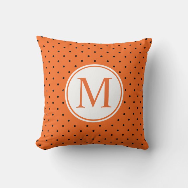 Pumpkin Inspired Halloween Monogram | Throw Pillow (Front)