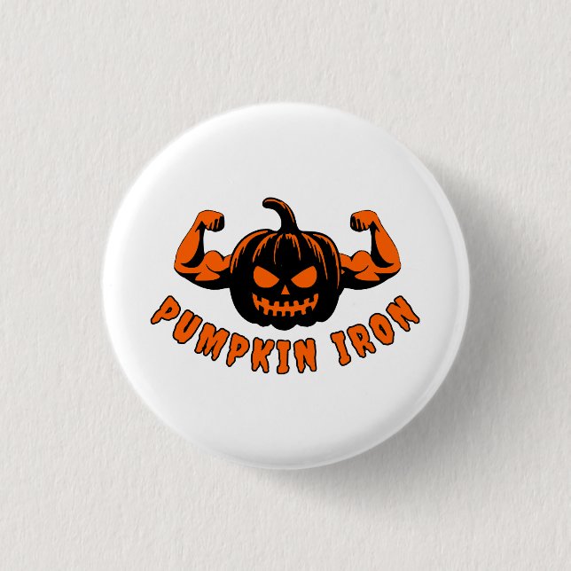 Pumpkin Iron  1 Inch Round Button (Front)