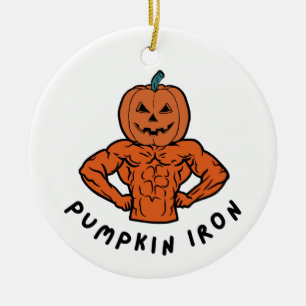 Pumpkin Iron  Ceramic Ornament