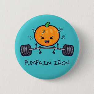 Pumpkin Iron Pun 2 Inch Round Button