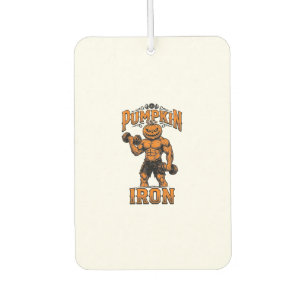 Pumpkin Iron Vintage Bodybuilder Halloween Design_ Air Freshener