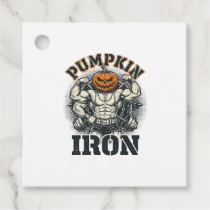 Pumpkin Iron Vintage Bodybuilding Halloween Design Favour Tags