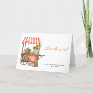 Pumpkin is on the way Baby Shower Thank you Card