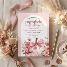 Pumpkin Is On The Way Pink Pumpkin Baby Shower 