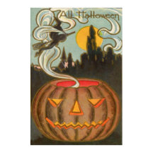 Pumpkin Jack O Lantern Witch Full Moon