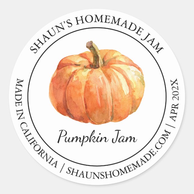 Pumpkin Jam Modern label (Front)