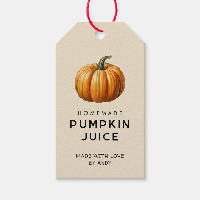 Pumpkin juice food label (Front)