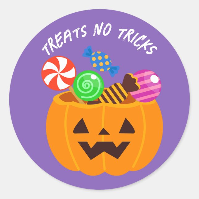 Pumpkin Kids Candy Halloween Party  Classic Round Sticker (Front)