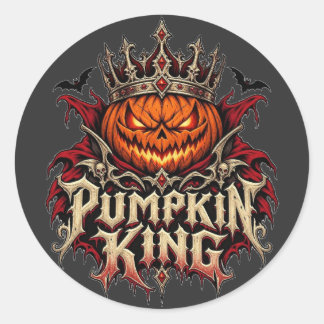 Pumpkin King Gothic Halloween Classic Round Sticker