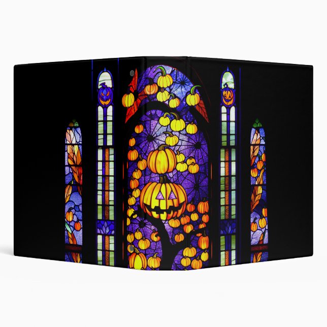 Pumpkin Kingdom Stained Glass Halloween Binder (Background)