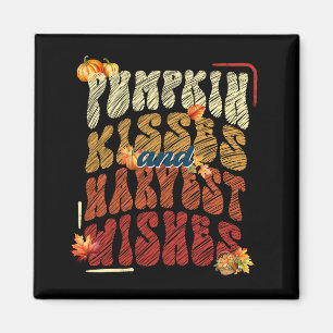 Pumpkin Kisses and Harvest Wishes, Cozy Autumn Magnet