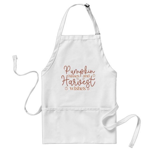 Pumpkin Kisses and Harvest Wishes Standard Apron (Front)