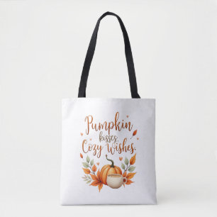 Pumpkin Kisses, Cozy Wishes Tote Bag