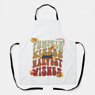 Pumpkin Kisses Harvest Wishes, Autumn Vibes Apron