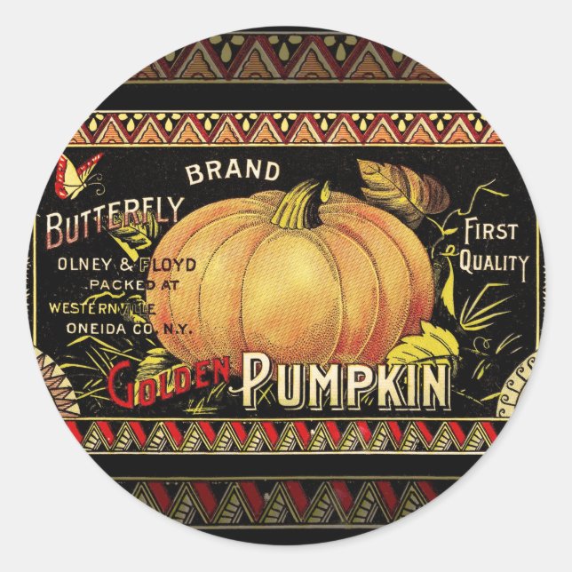 Pumpkin Label Antique Butterfly Brand (Front)