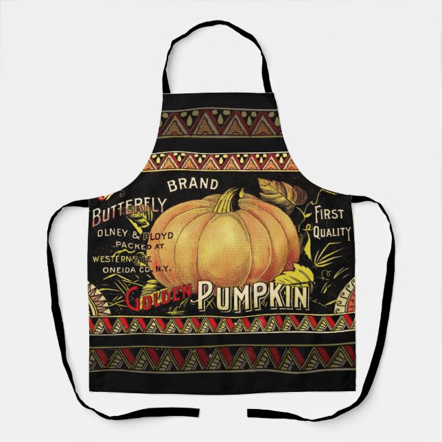 Pumpkin Label Antique Butterfly Brand Apron (Front)