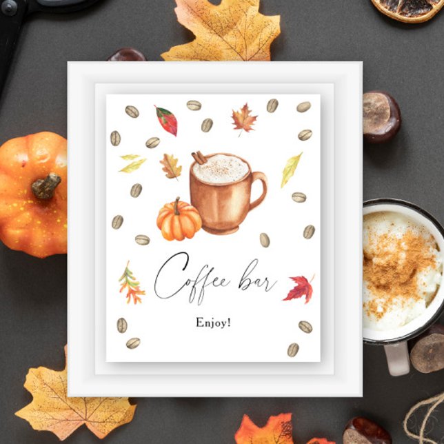 Pumpkin Latte Bridal shower Coffee bar Poster (Creator Uploaded)