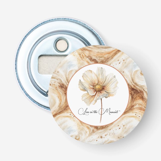 Pumpkin Latte Swirls Fall Flower Bottle Opener (Front)