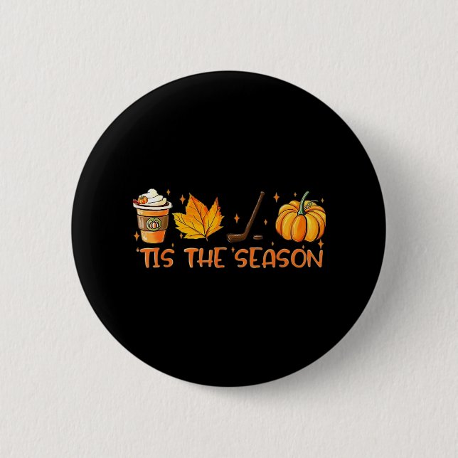 Pumpkin Latte Tis The Season Fall Coffee Thanksgiv 2 Inch Round Button (Front)