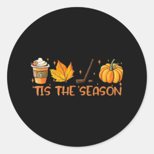 Pumpkin Latte Tis The Season Fall Coffee Thanksgiv Classic Round Sticker