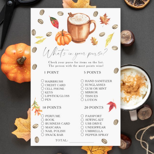 Pumpkin Latte What's in your purse game (Creator Uploaded)