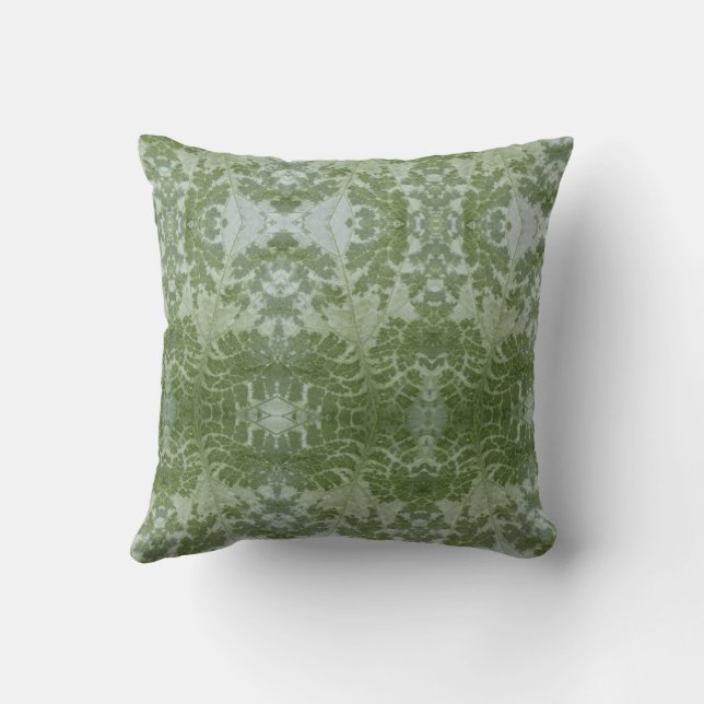 Pumpkin Leaf Macro Throw Pillow (Back)