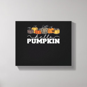 Pumpkin Leopard Fall Women Cute Autumn Season Than Canvas Print