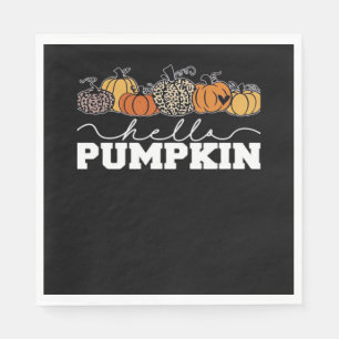 Pumpkin Leopard Fall Women Cute Autumn Season Than Napkin