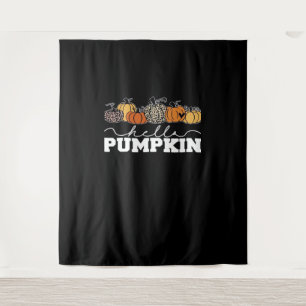 Pumpkin Leopard Fall Women Cute Autumn Season Than Tapestry