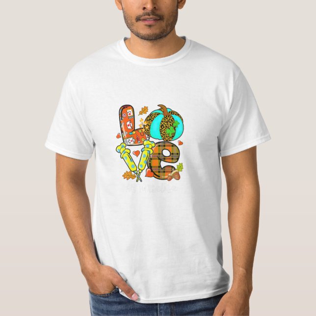 Pumpkin Leopard Syringe Nurse T-Shirt (Front)