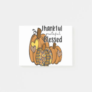 Pumpkin Leopard Thankful Grateful Blessed Thanksgi Post-it Notes