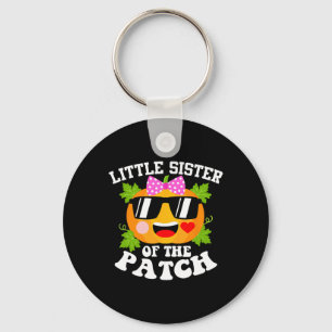 Pumpkin Little Sister Of The Patch Fun Halloween Keychain