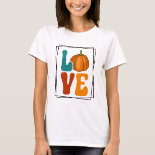 Pumpkin LOVE Fall Autumn Women T-Shirt