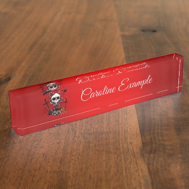 Pumpkin Magic and Bone Fun.  Nameplate (Side)