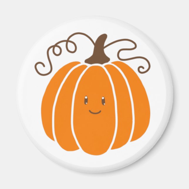 Pumpkin Magnet with Face (Front)