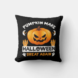 Pumpkin Make Halloween Great Again Throw Pillow