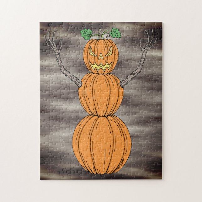 Pumpkin Man Halloween Art Jigsaw Puzzle (Vertical)