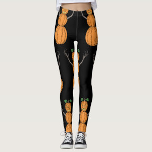 Pumpkin Man Halloween Art Leggings