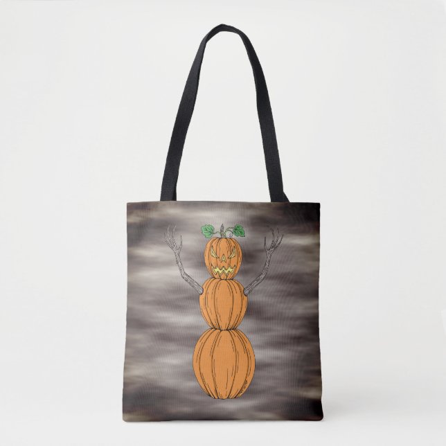 Pumpkin Man Halloween Art Tote Bag (Front)